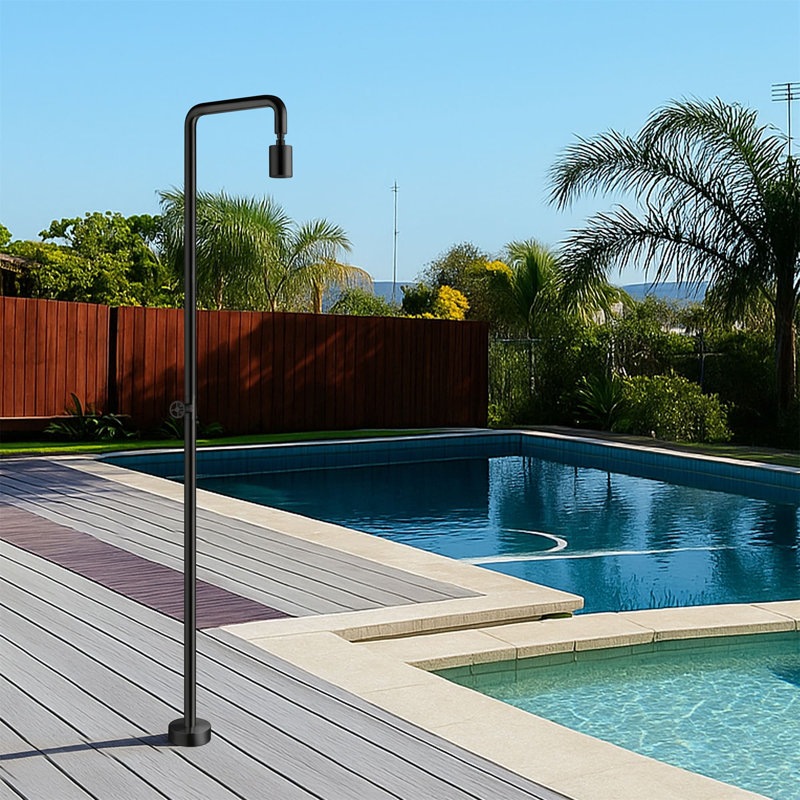 Ensemble de garniture de robinet de douche à fixation au sol à poignée simple pour l'extérieur
