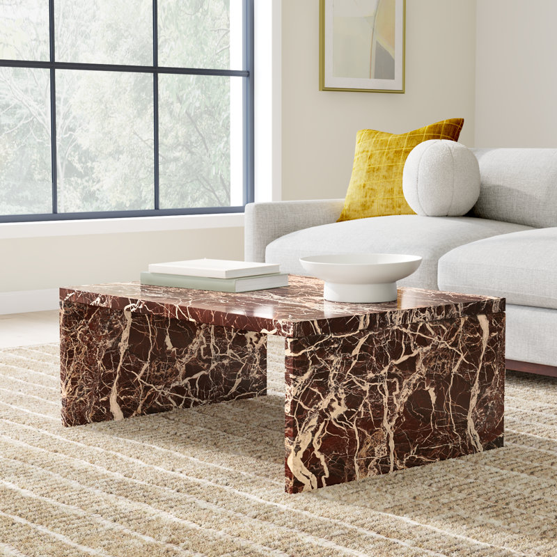 Anelija Kelly Marble Coffee Table, Red