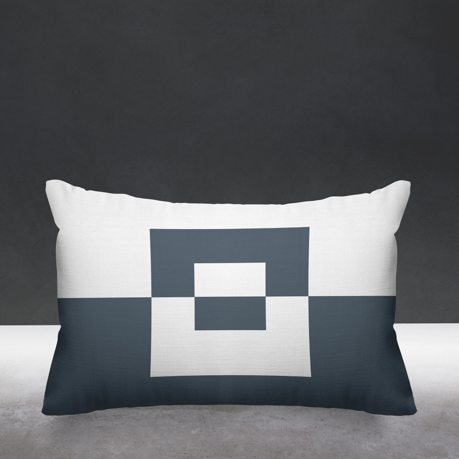 Luella Geometric Indoor/Outdoor Lumbar Throw Pillow, Gray