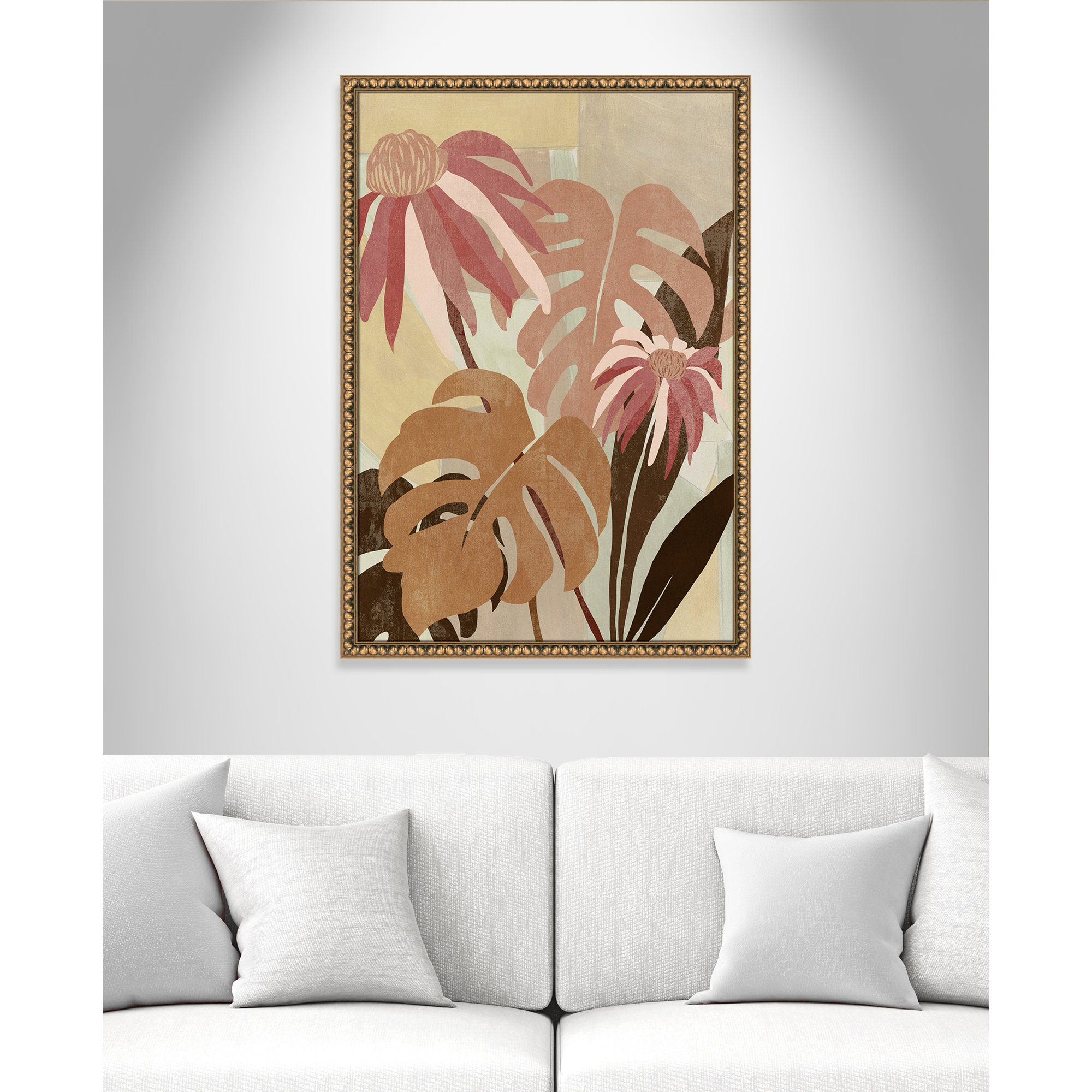 Hot Tropics II by Asia Jensen, Gold Bead, 30.5" W x 42.5" H