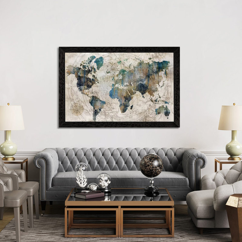Celestial Map by Isabelle Z - No Frame Giclee Art Print on Canvas, Black Framed, 152.5 cm H x 101.5 cm W