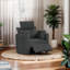 Fauteuil inclinable pivotant gris doux douillet avec appui-tête et repose-pieds réglables