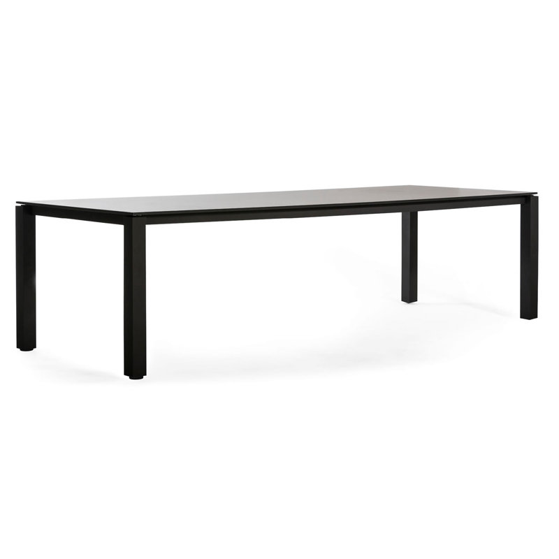 Table de salle à manger Machar, HPL anthracite / noir nordique, Anthracite, L 39,38 po x L 110,25 po x H 29,5 po