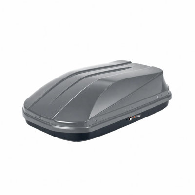 Coffre de rangement à toit rigide de 17 pieds cubes, support en plastique ABS imperméable, capacité ouverte de 165 lb sur deux côtés, gris