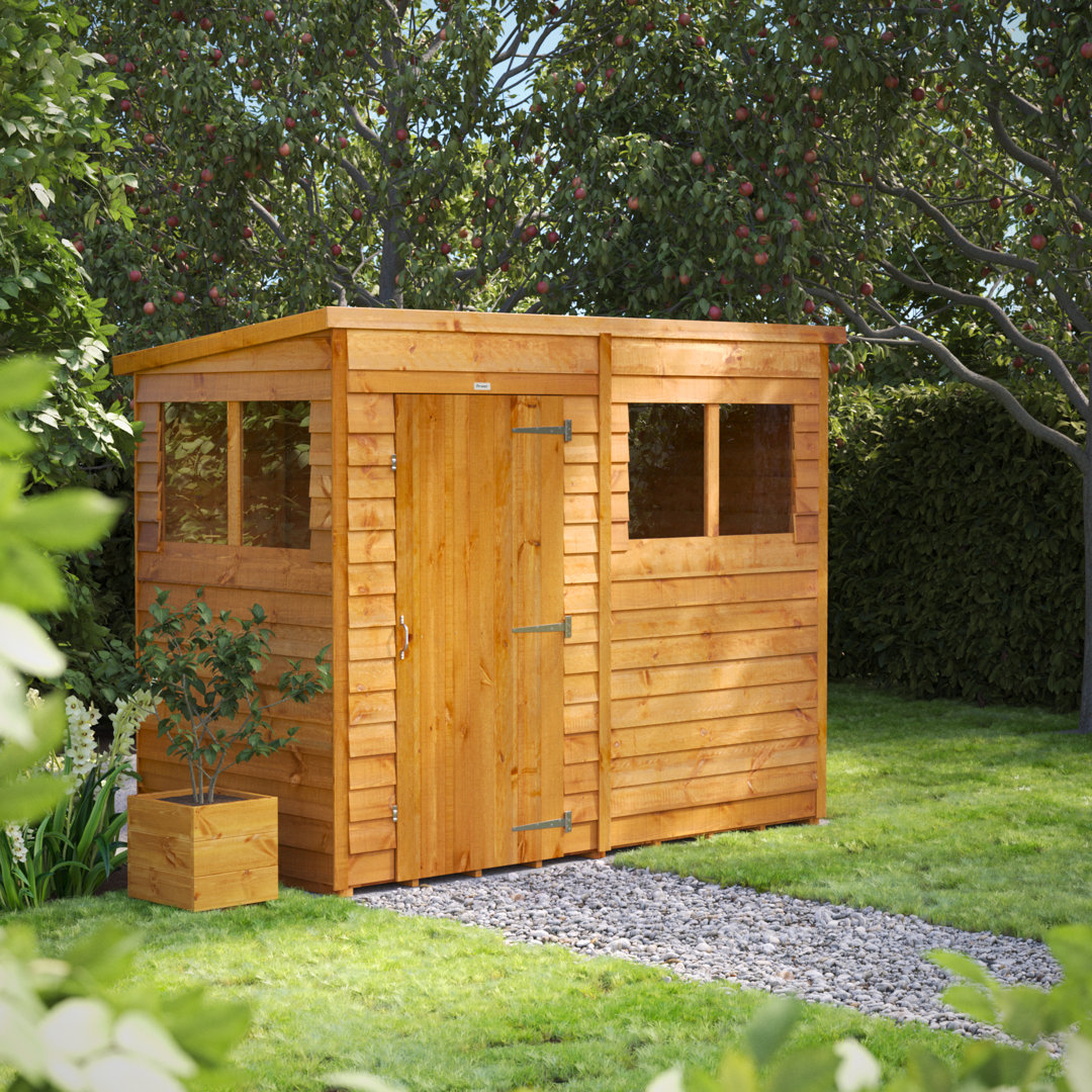 Powersheds 8 x 4ft Timber Overlap Pent Garden Shed