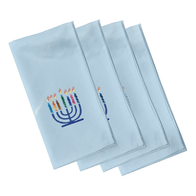 Lacie-Rae Polyester Traditional Napkins, Blue