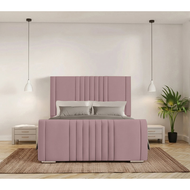 Ganador Upholstered Bed, Small Double (4'), Lilac