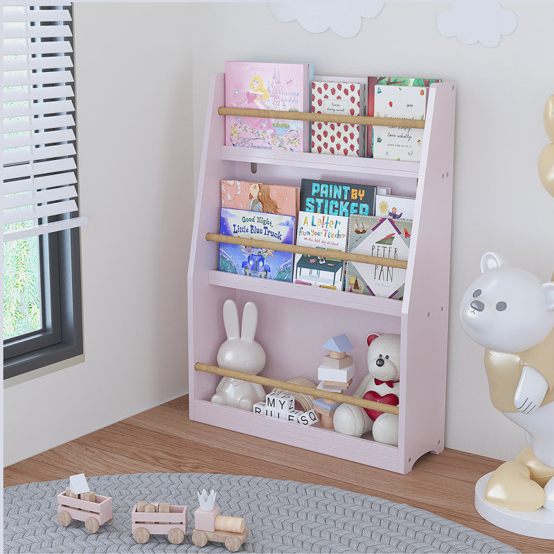 3 Tier Kids Book Shelf,Kids Book Rack, Pink
