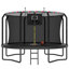 Trampoline noir Acwarm Home 2026 12Ft - 1500Lbs, Astm, avec ensemble de basketball léger à DEL, filet, échelle et coussin