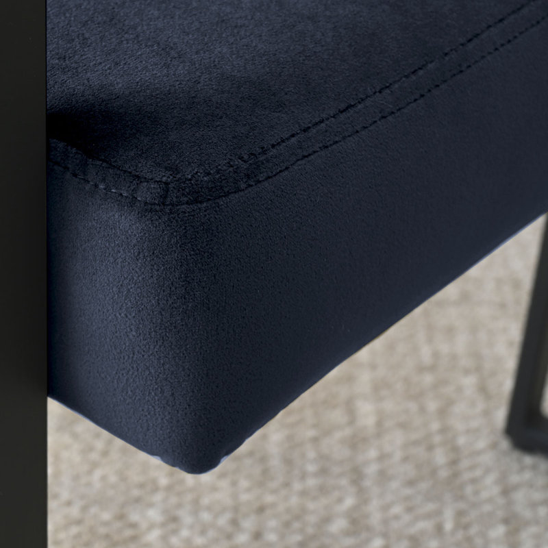 Ensemble de table de salle à manger pour 2 personnes avec table ronde et 2 fauteuils rembourrés en velours, Blue/Black