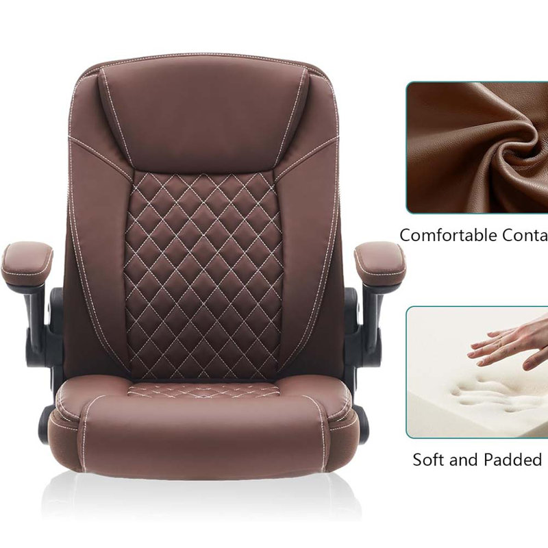 Game Chairs With Adjustable Flip-Up Armrest,High Back Gaming Ergonomic Breathable Leather Chairs Adjustable Swivel Desk Chair With Rocking Function