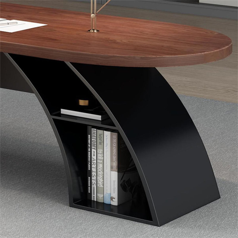 Bureau en bois massif en forme de L brun noyer + noir + acier au carbone avec 3 tiroirs, H 29,53 po x l 86,61 po x P 59,06 po