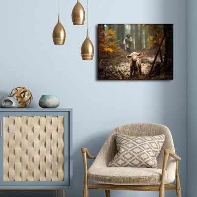 Baptism Gifts Wall Decor, Christian Gifts, Jesus And Lamb Canvas Poster Jesus Running After Lost Lamb Picture For Prayer Room Posters Religious Gifts