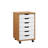 SOLID WOOD 6 DRAWER ROLL CART & STORAGE CHEST NATURAL HONEY & WHITE-456761060