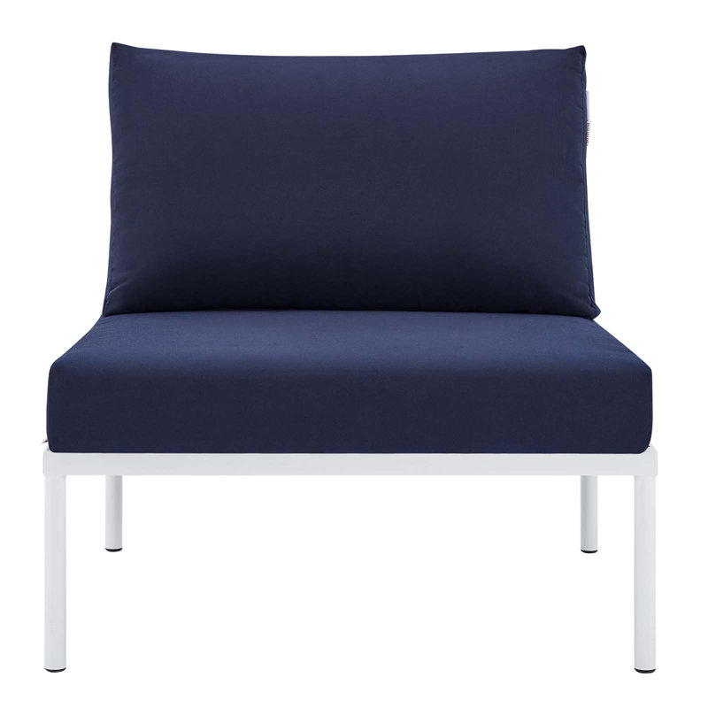 Harmony Sunbrella Outdoor Patio Aluminum Armless Chair by Modway, Navy