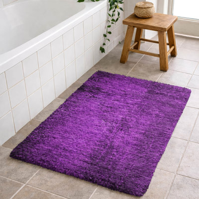 Tapis monochromatique abstrait à poils longs de qualité supérieure lavable à la machine ADS554