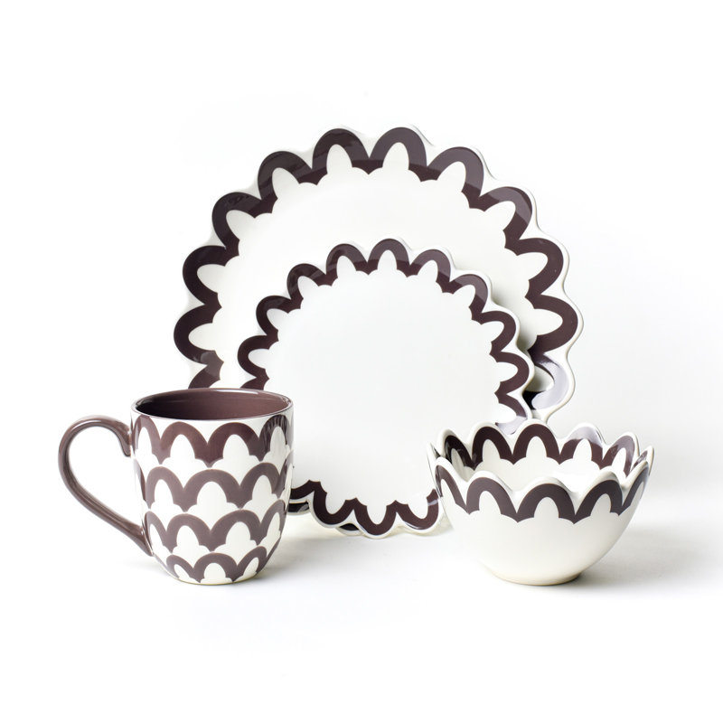 Russet Arabesque 4 Piece Place Setting, Brown