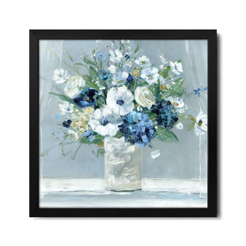 «Be Happy Blue» par Sally Swatland, H 16 po x l 16 po
