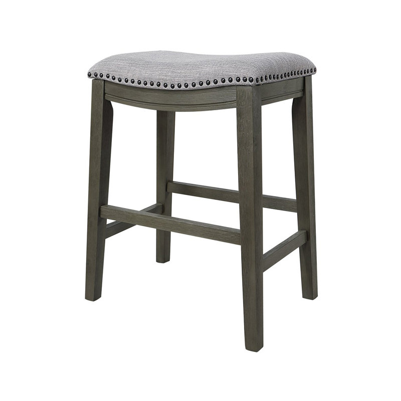 Raimundo Upholstered Counter Stool, Counter Stool (25" Seat Height), Gray
