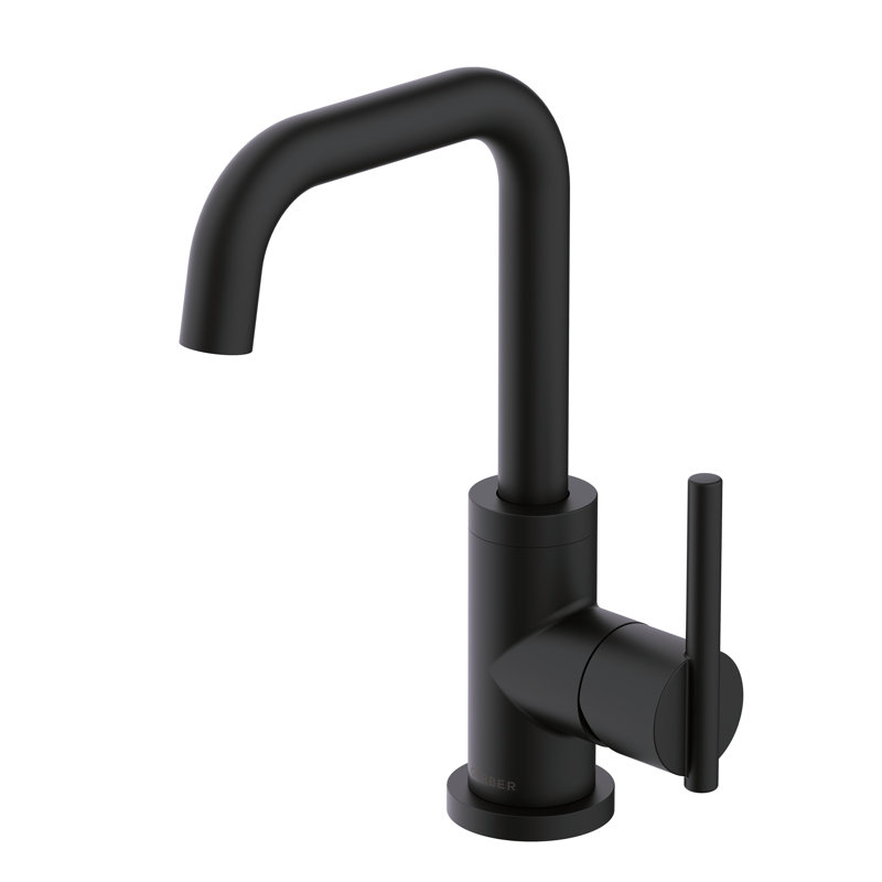 Parma Single Handle Single Hole Bathroom Faucet with Metal Touch Down Drain Included, Satin Black