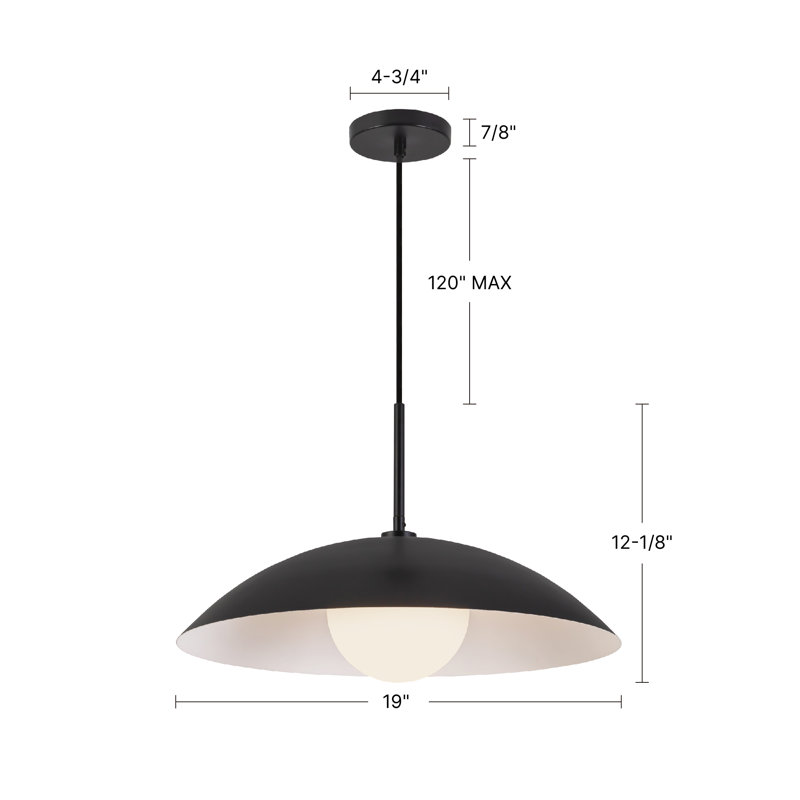 Regent 19-in Black Pendant