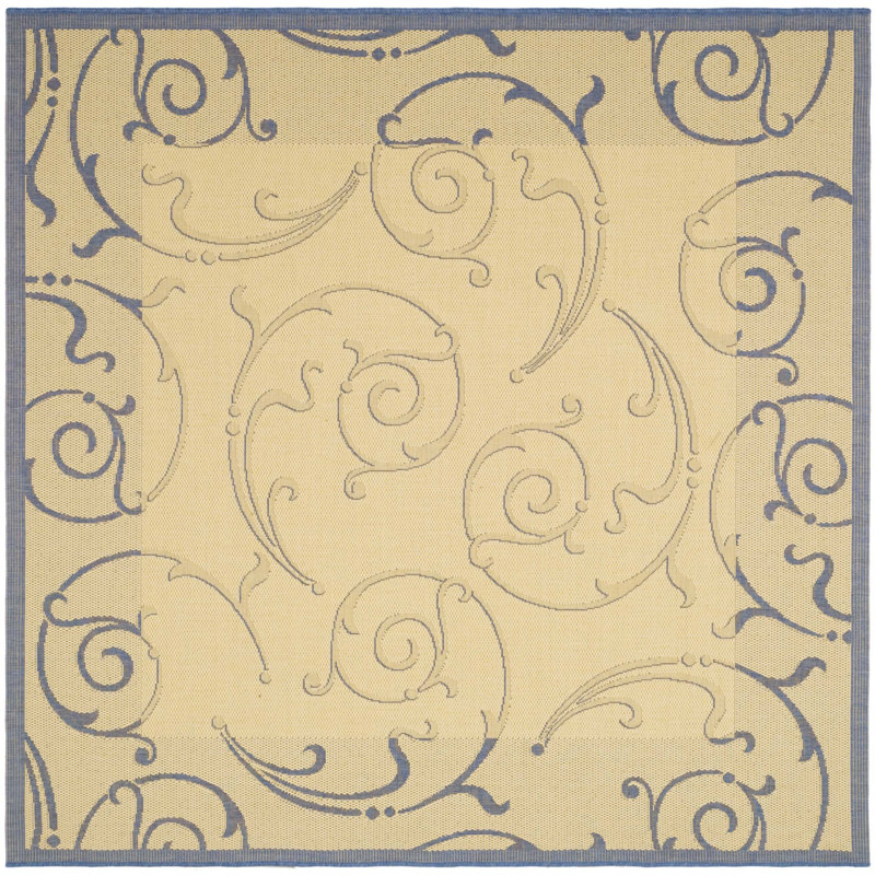 Amaad Performance Floral Indoor/Outdoor Area Rug, Square 6'7"