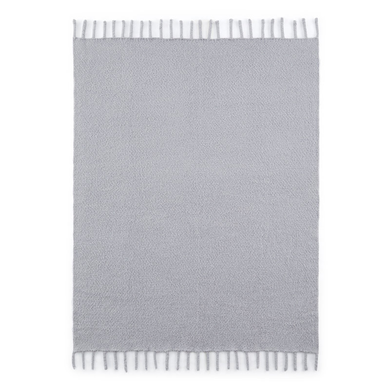 Jeté Solstice en chenille unie, 50 po x 60 po, gris
