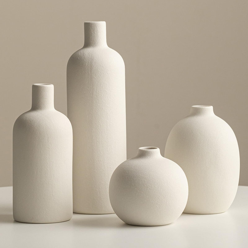 Modern Ceramic Vase 4 Pcs, Beige