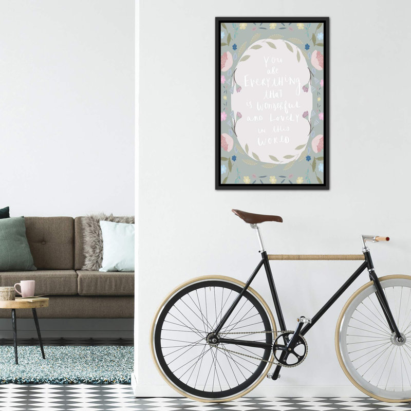 Décoration murale Border, H 40 po x l 26 po x P 1,5 po, Toile avec cadre noir patiné