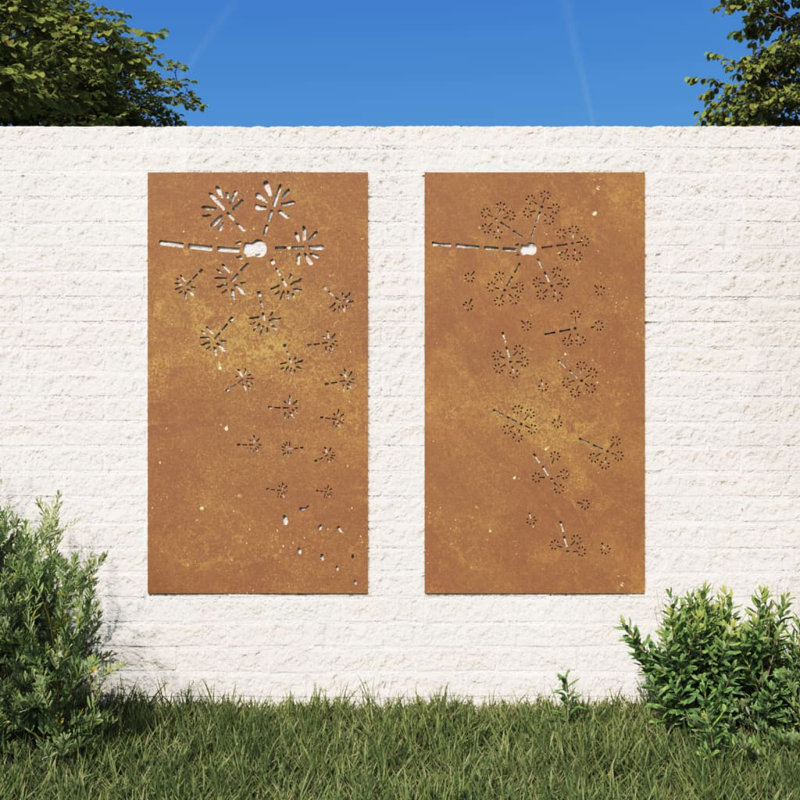 Grande décoration murale vidaXL de jardin en acier Corten rouillé