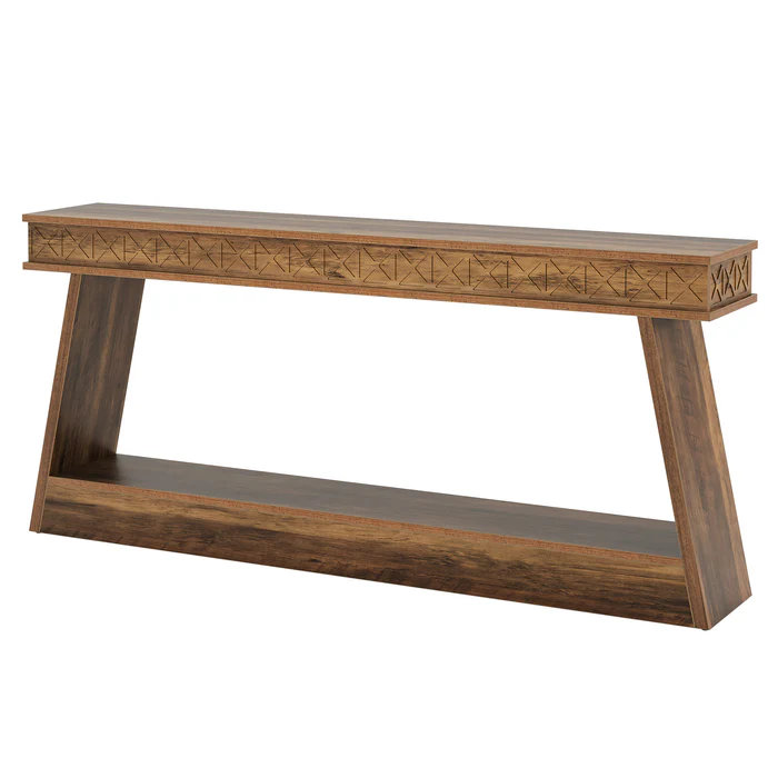 2-Tiered Versatile Entryway Console Table, Brown