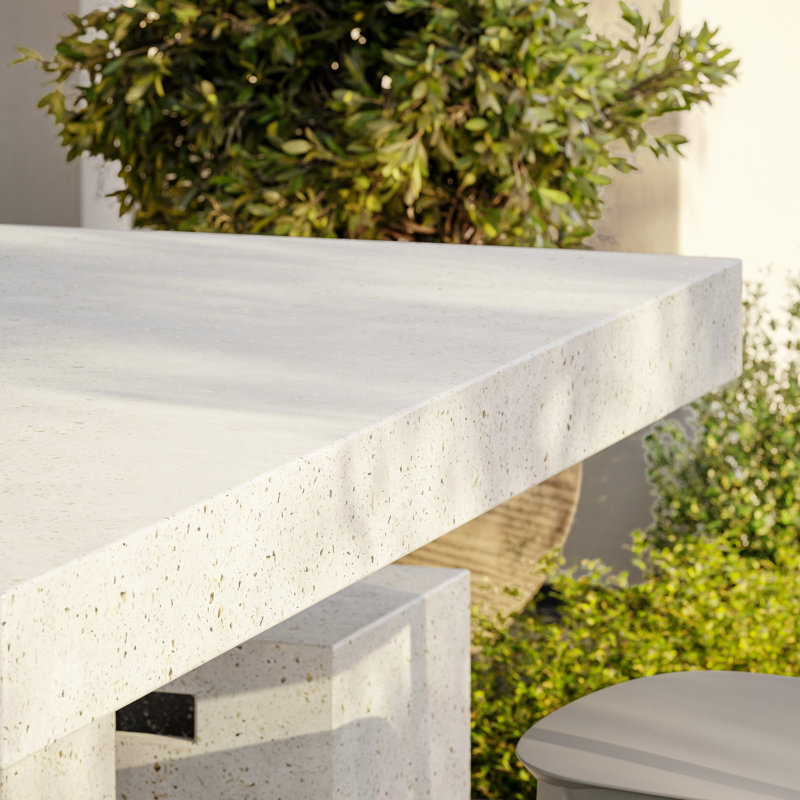 Kareen Bar & Counter Height Pedestal Dining Table, Ivory Terrazzo, Dining Table (30" Height)