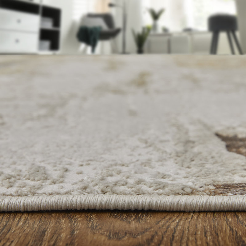 Rollegem Performance Abstract Indoor Rug, Rectangle 3'11" x 6'