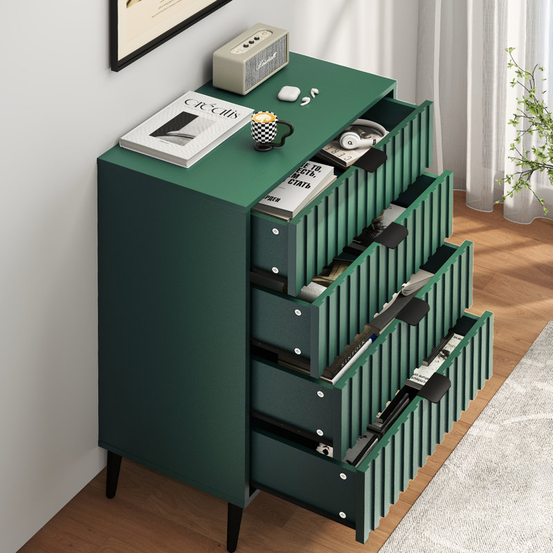Commode à 4 tiroirs de l 23,6 po, Vert