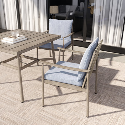 Kashanti 2-Piece Outdoor Dining Chairs with Cushions by Red Barrel Studio