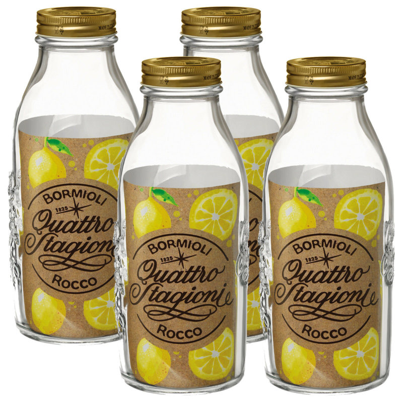Quattro Stagioni Glass Jar - Set of 2, 23cm H x 9cm W x 9cm D