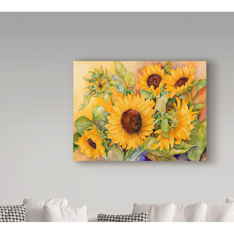 Deetra «A Cutting of Sunflowers», reproduction de peinture acrylique sur toile tendue, H 18 po x l 24 po x P 2 po
