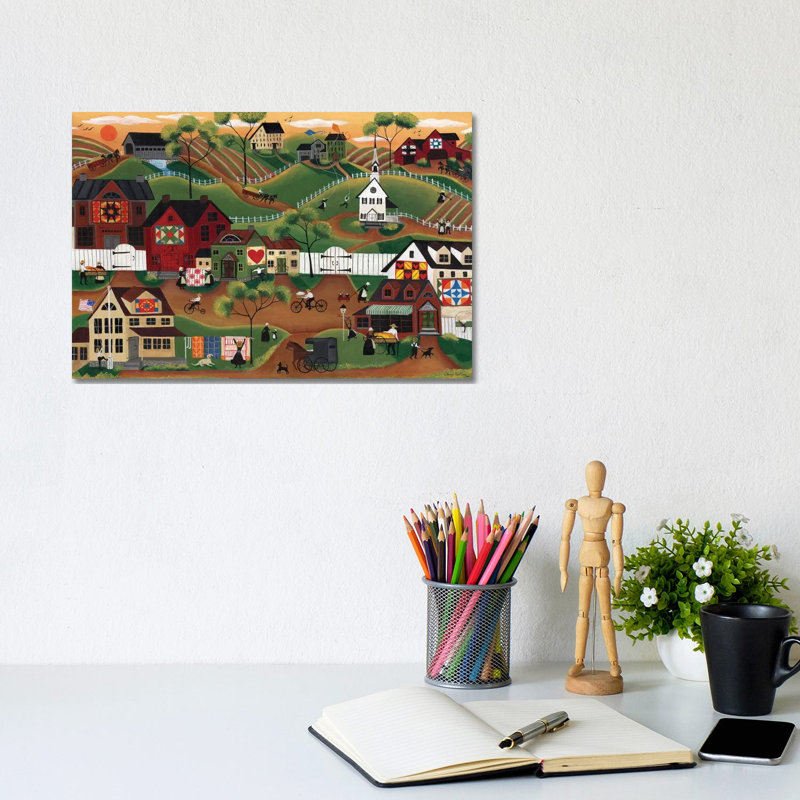 Amish Quilt Village by Cheryl Bartley - Wrapped Canvas Gallery-Wrapped Canvas Giclée, 20.32 cm H x 30.48 cm W