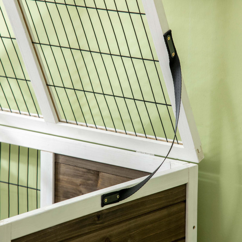 Cage à lapin polyvalente en bois pour le confort et le jeu des animaux de compagnie
