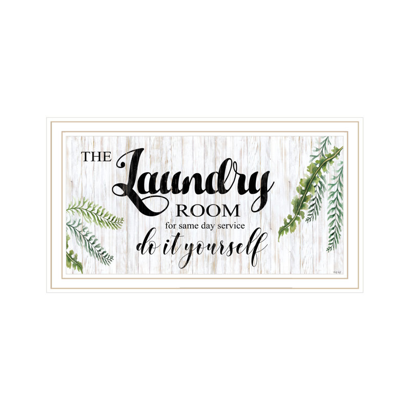 «The Laundry Room-Même Day Service», art mural encadré pour le salon et la maison par Cindy Jacobs, L 20 po x H 11 po