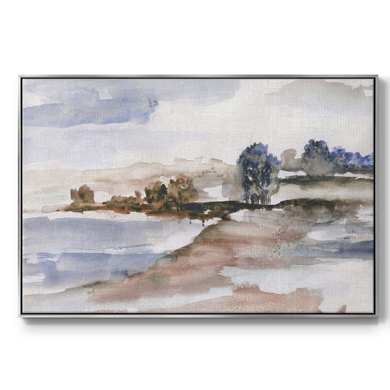 Mountain Cove - Toile tendue avec châssis encadré, Argent, H 27 po x l 41 po x P 2 po