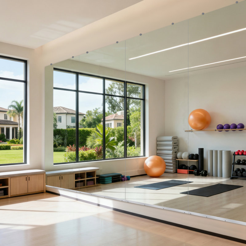 Home Gym Mirror, Large Frameless Full Length Mirror for Gym, Yoga, Exercise, Dance Studio, 72" x 36", 1