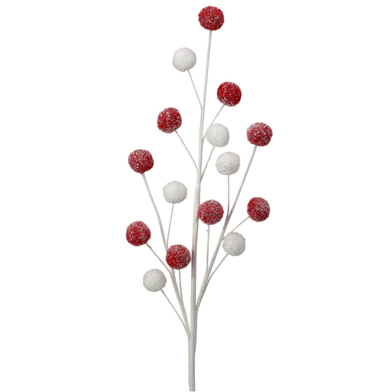 Vaporisateur à pompon 21 "avec paillettes, Rouge / Blanc