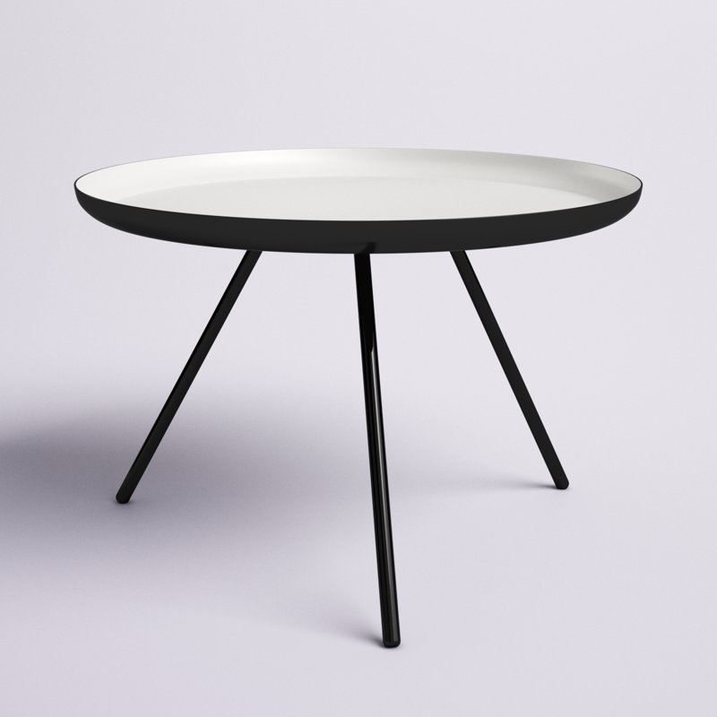 Albinca Round Metal Coffee Table - White & Black