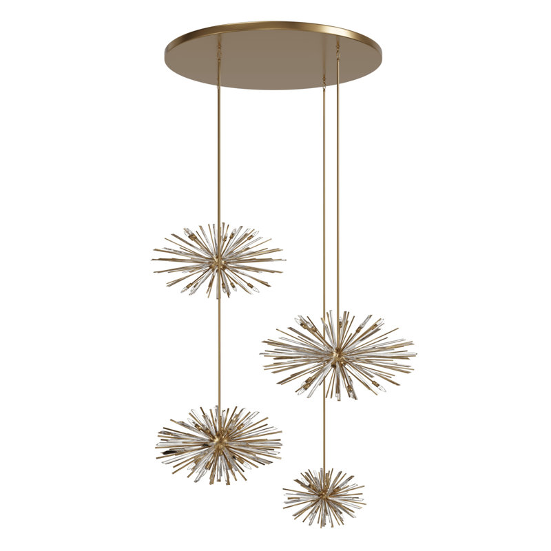 Palisades Ave. Metal And Crystal Chandelier