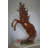 Large Rearing Horse Red Finished Bronze Statue -  Size: 34"L x 21"W x 46"H. 