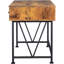 Bureau antique rustique en noyer muscade et noir, 3 tiroirs, idéal pour un bureau à domicile confortable ou un usage professionnel.
