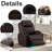 Power Recliner Chair with Vibration Massage & Heat for Adults, Faux Leather Home Theater Seating with Cup Holders/LED Lights/USB Ports/Side Pockets for Living Room(Set of 2)-1771809118