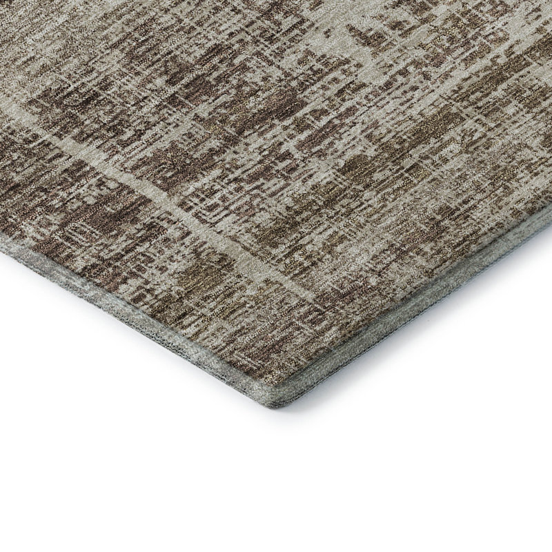 Premium Machine Washable Gerardo Brown Rug, Rectangle 9' x 12'