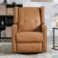 Ensemble de salon moderne inclinable en similicuir 4 pièces avec canapé modulaire électrique et fauteuil inclinable manuel berçant, porte-gobelets, console et port USB